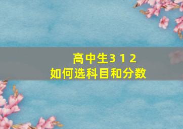 高中生3 1 2如何选科目和分数